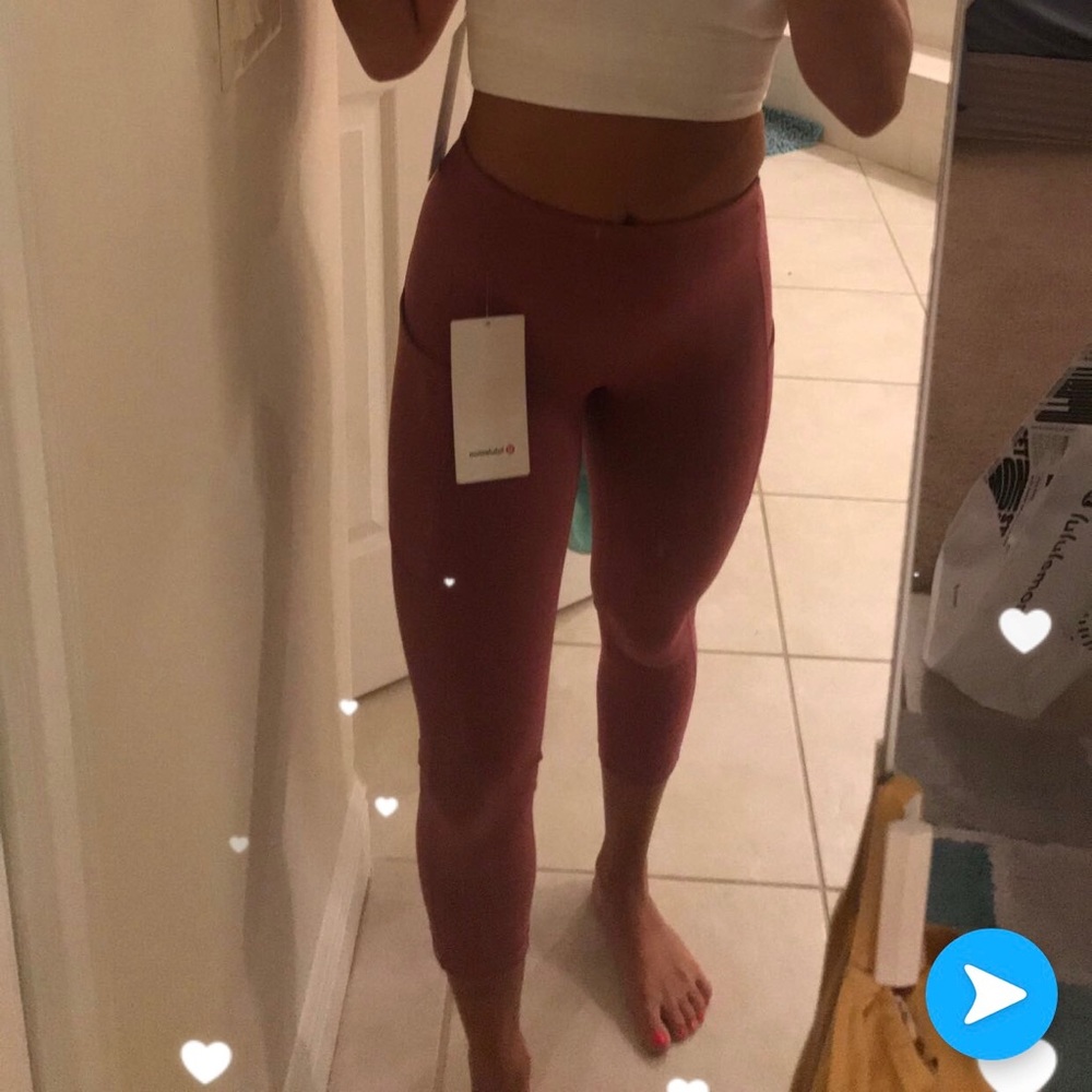 Size 2, pink/ deep blush lululemon leggings.